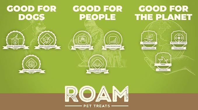 ROAM Pet Treats Ostrich Bone for Dogs Pack of 2 for Medium and Large Breeds – Long Lasting Ostrich Trachea Dog Chews