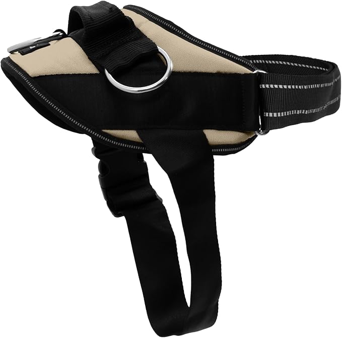 ShawnCo Essential Dog Harness, No-Pull Pet Vest with 3 Leash Clips, No Choke, Reflective, Adjustable and Padded, for Easy Walking and Training for Small, Medium and Large Dogs (Driftwood, XS)
