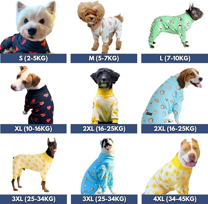 Spark Paws Dog Pajama, Dog Recovery Suit Male, Onesie, Ultra-Soft and 4-Way Stretch, for Small Medium and Large Breeds - When Pigs Fly - Purple - 5XL
