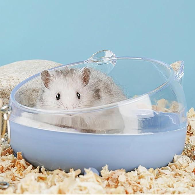 Meow&Woof Hamster Sand Bath Container, Large Sandbox Toilet Gerbil Batheoom, Tiny Chinchilla Dust Bathtub Sand Bath Box for Hamster Cage Accessories 6.5 Inch-Pink