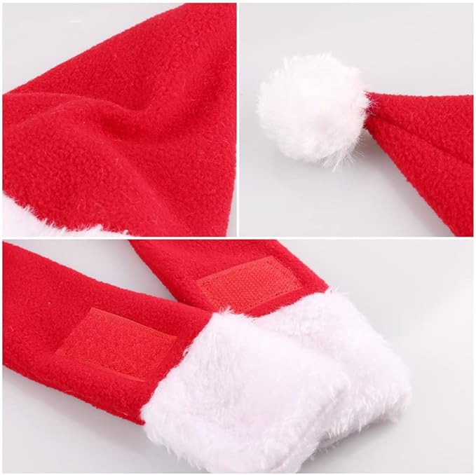 YUJUN 2PCS Cat Santa Hat with Scarf Outfit for Puppy Kitten Christmas Party Costume Supplies