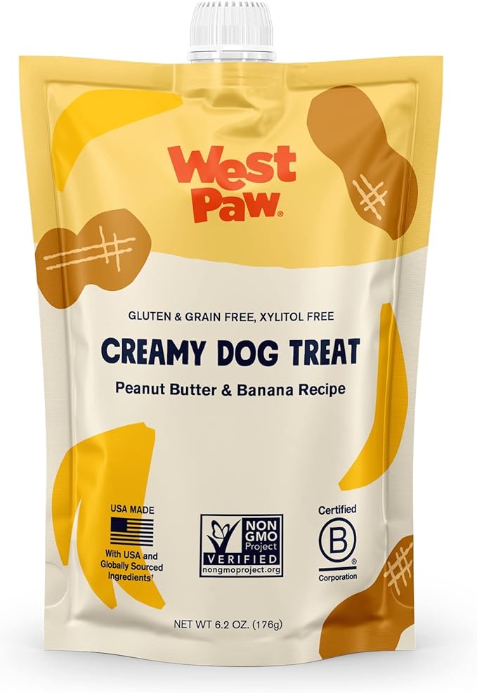 WEST PAW Creamy Peanut Butter & Banana Dog Treat, 6.2 oz.