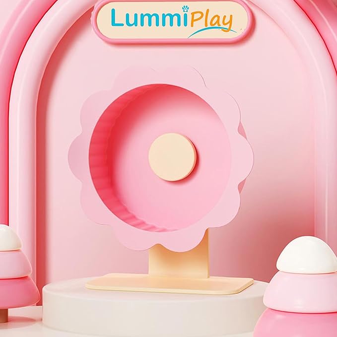 Hamster Wheel Super-Silent Hamster Exercise Wheels- Quiet Spinner Hamster Running Wheels with Adjustable Stand for Hamsters Gerbils Mice Or Other Small pet (Pink, Large)