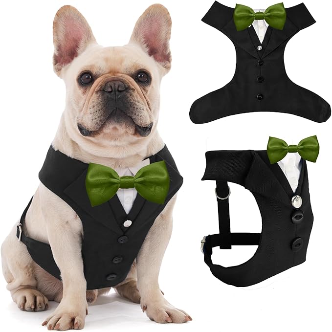AVERYDAY Dog Tuxedo for Wedding Outfit, Dog Suit and Tie Costumes for Birthday, Halloween, Cosplay, Christmas Party, Pet Formal Wear with Bowtie, Tux for Medium Large Dogs, Bulldog, Labrador, Husky