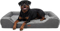 Cooling Orthopedic Dog Bed for Extra Large Dogs,Removable Washable Cover,Gel Memory Foam & Egg Crate Foam,Waterproof Joint Pain Relief 48"x30"x9.0",Dark Grey