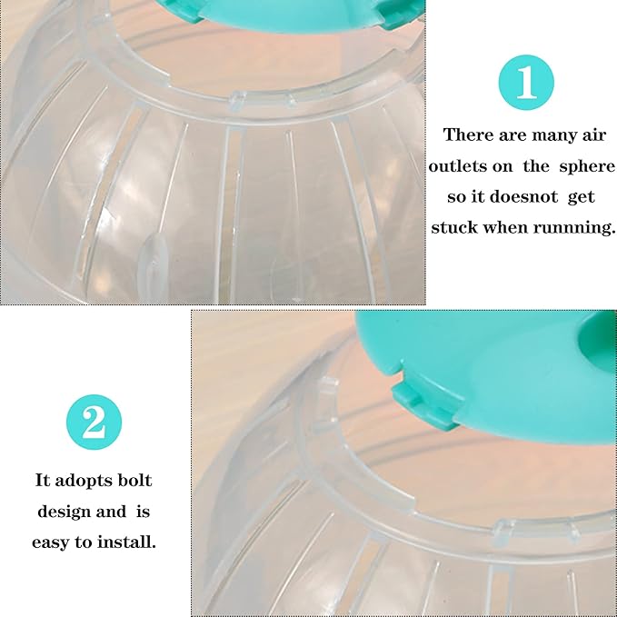 2 Pieces Hamster Ball Hamster Exercise Ball 5.7 Inch Guinea Pigs Running Balls Transparent Plastic Hamsters Wheel for Mini Dwarf Rabbits Small Pets to Reduce Boredom and Increase Activity