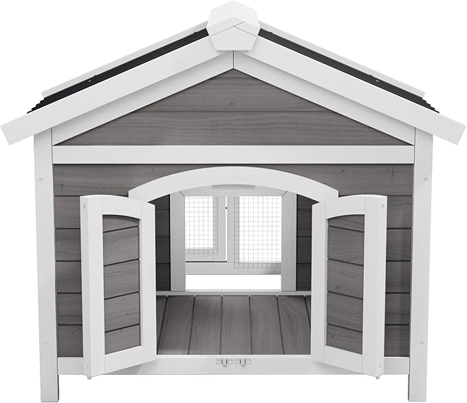 Rabbit House Outdoor, Outdoor Rabbit House, Bunny House,Rabbit Hutch.Rabbit Cage Elevated Bunny Hutch Indoor Outdoor,Chicken Coop Small Animal House (White)