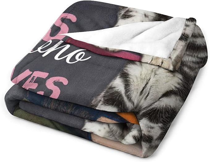 Just A Girl Who Loves Books and Cats Blanket Cute Cats Decor Throw Blanket Gifts for Girls Super Warm Soft Plush Lightweight Fleece Flannel Blanket Winter Bedding Blanket for Kids Adults Women 60"x80"