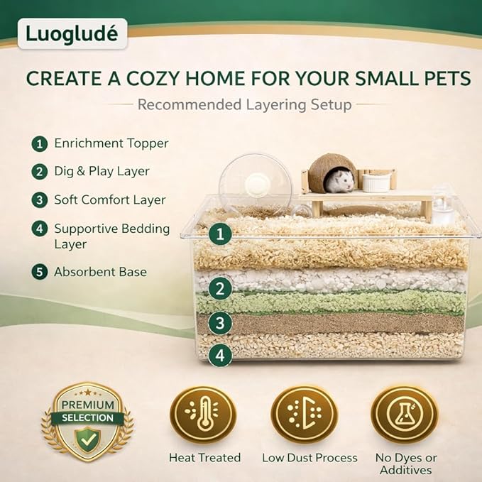 35oz Natural Aspen Wood Pet Bedding – Low Dust, Odor Control & Ultra Absorbent Shavings for Hamsters, Parrots, Guinea Pigs & Small Animals