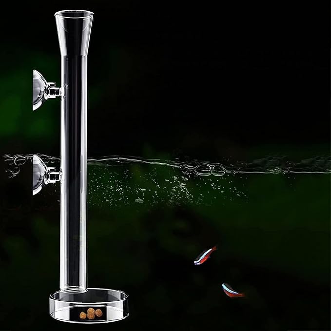 Mipukbay Glass Aquarium Feeder Set - 9.8 Inch Shrimp Feeding Tube & Dish for Fish, Shrimp, and Bottom-Dwelling Aquatic Pets‌