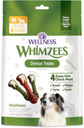 Whimzees Wellness Dog Dental Treats, Medium Size Brushzees, (4 Count)