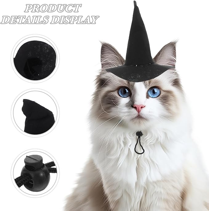 BESTOYARD Halloween Pet Hat Witch Hat for Dogs and Cats Adjustable Pet Headwear Reusable Washable Halloween Costume Accessory for Pets Party Cosplay