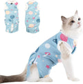 Cat Surgery Recovery Suit, Anti Licking Postoperative Onesie with Roll-Up Design, Soft Breathable Bodysuit Shirt for Female Spay Male Neuter Abdominal Wound Kitten E-Collar Cone Alternative