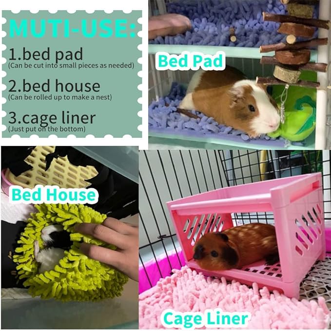 Oncpcare 47x24 Guinea Pig Cage Liner Bed House Pad Winter Warm Squirrel Hedgehog Rabbit Chinchilla Bed Mat Hamster Rat Cage Accessories