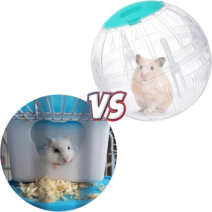 2 Pieces Hamster Ball Hamster Exercise Ball 5.7 Inch Guinea Pigs Running Balls Transparent Plastic Hamsters Wheel for Mini Dwarf Rabbits Small Pets to Reduce Boredom and Increase Activity
