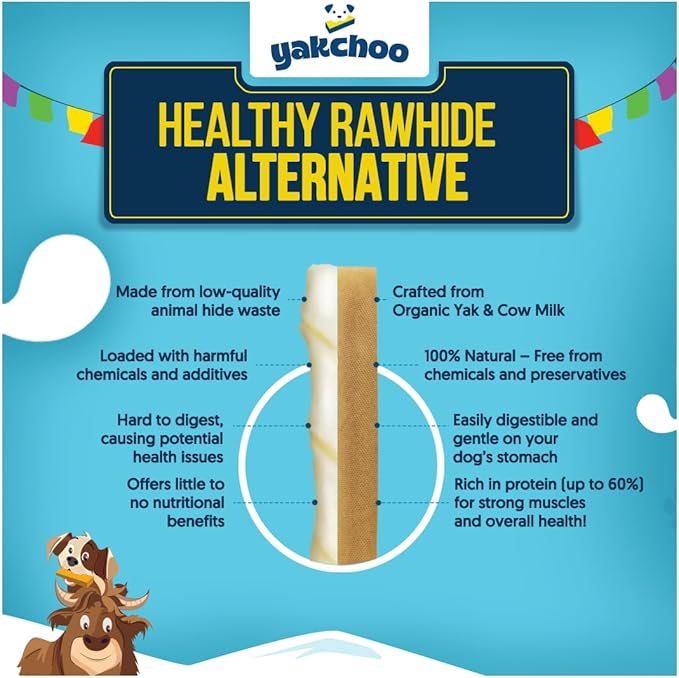 Real Himalayan Dog Chews | 100% All Natural | Dog Treats for Medium Breed | Dog Chews Long Lasting for Aggressive Chewers | High Protein | Dental Sticks for Dogs (Small - 5 Chews)