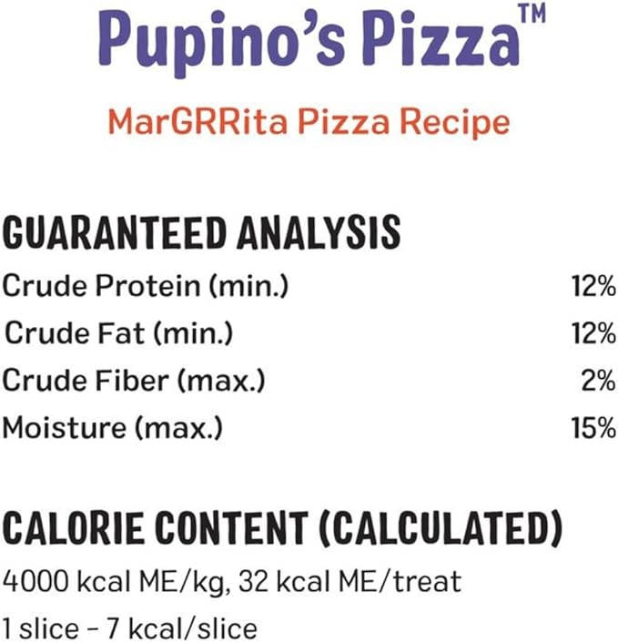 Three Dog Bakery Pupino’s Pizza Cookies for Dogs, Dog Treats with Real Ingredients, 16 oz