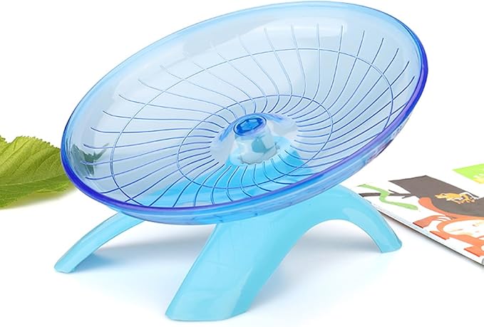 Hamster Flying Saucer Silent Running Wheel, 7 Inch, Suitable for Guinea Pigs, Hamsters, Hedgehogs and Other Small Animals to Ensure Safe Exercise(Blue)