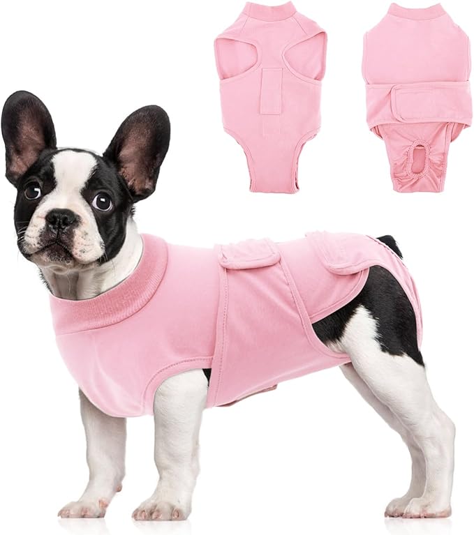 OYX Dog Surgery Recovery Suit, Adjustable Back Dog Onesie for Surgery Female Male, Recovery E-Collar & Cone Alternative Surgical Spay, Breathable Bodysuit Shirt Protect Dog's Prevent Licking, Pink M