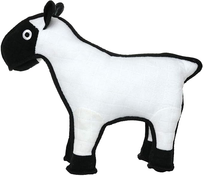TUFFY - World's Tuffest Soft Dog Toy -Barnyard- Multiple Layers. Made Durable, Strong & Tough. Interactive Play (Tug, Toss & Fetch). Machine Washable & Floats. (Sheep, Large)