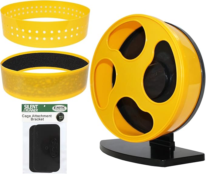 Silent Runner 9" + Sandy Track + Autoclean Track + Cage Attachment - Pet Exercise Wheel Set - for Syrian Hamsters, Teddy Bear Hamsters, Dwarf Hamsters, Gerbils, Mice and Other Small Pets