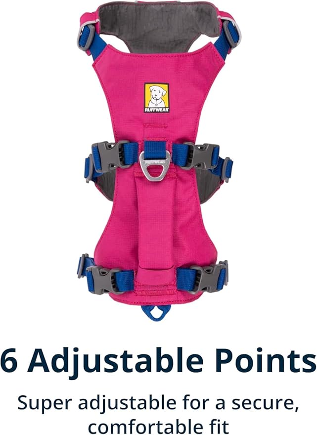 Ruffwear, Flagline Dog Harness, Lightweight and Reflective, No Pull Dog Lift Harness for Hiking, Running and Everyday Use, Alpenglow Pink, XX-Small