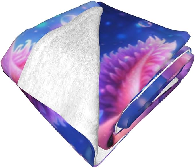 Cute Axolotl Blanket, Gifts for Women, Axolotl Underwater Soft Lightweight Throw Blankets for Kids Girls, Travel Bed Living Room Decor, 60x80in