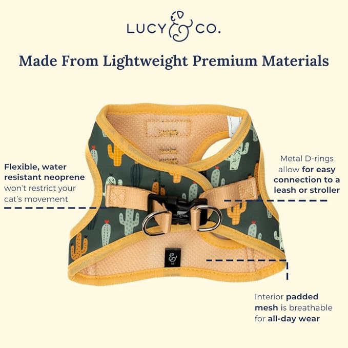 Lucy & Co. Looking Sharp Step-in Cat Harness & Leash Bundle – Reflective, Breathable & Adjustable Harness for Cats, Kittens & Small Dogs, Lightweight & Secure and Dual Leash Clips – X-Small