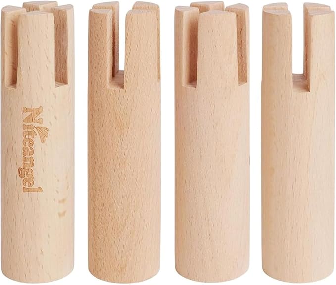 Niteangel Set of Beech Stilts for Elevating & Safely Setting Niteangel Multi-Chamber Series Maze House (Set of 4 Stilts (4.33'' H))
