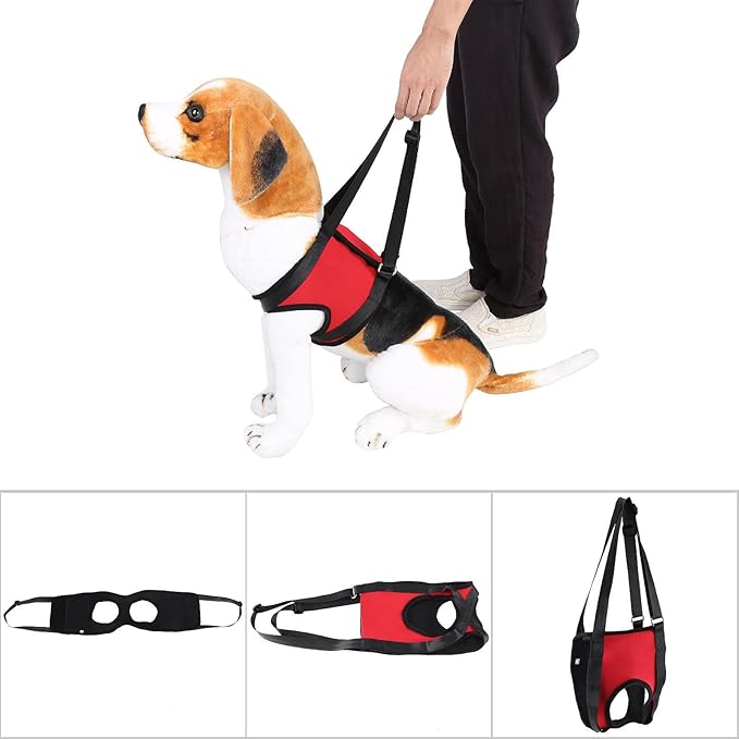 2 Types Dog Support Harness Dog Aid Harness Dog Sling Walking Aid Pulling Vest for Injured Old Dogs Front and Hind Legs (Red Front Legs M)