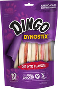 Dingo Dynostix Premium Rawhide Treats Made with Real Chicken, No Fillers or Artificial Binders, America's #1 Rawhide Brand 10-Count