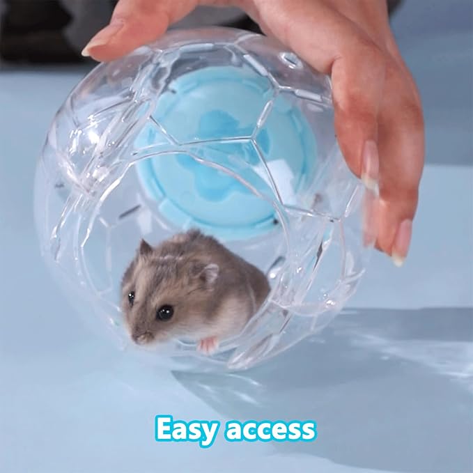 Hamster Ball 7.9 Inch - Large Running Ball for Small Pets, Unique Football Design with Secure Metal Screws (7.9in)