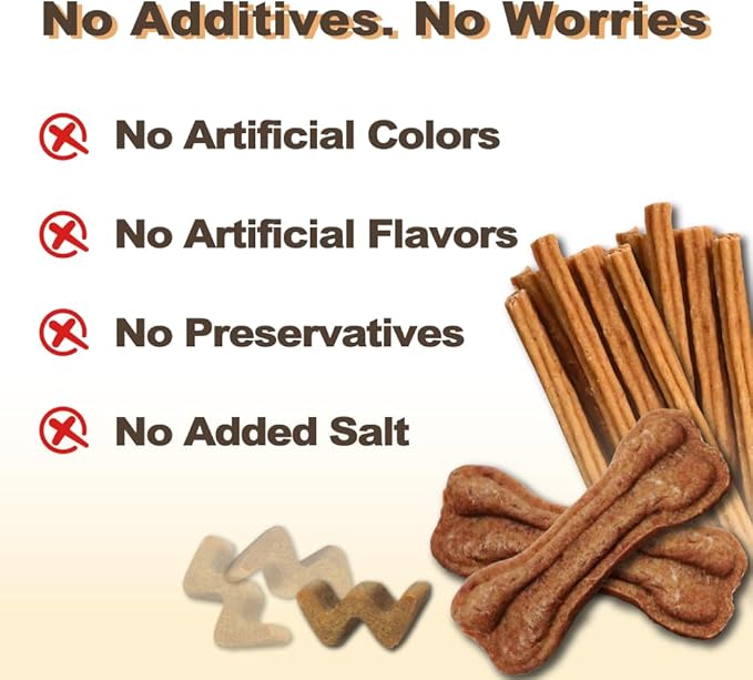 VITADAY Buffalo Dog Treats Stick (S) 8oz, Natural Low-Fat Chews for Training & Rewards, Limited Ingredient, Perfect for Small Dogs & Puppies