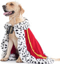 Lovelyshop pet Serial Lux Fur Red Cat Dog Cloak for Halloween Costumes, King Queen Prince and Princess Cosplay-XL