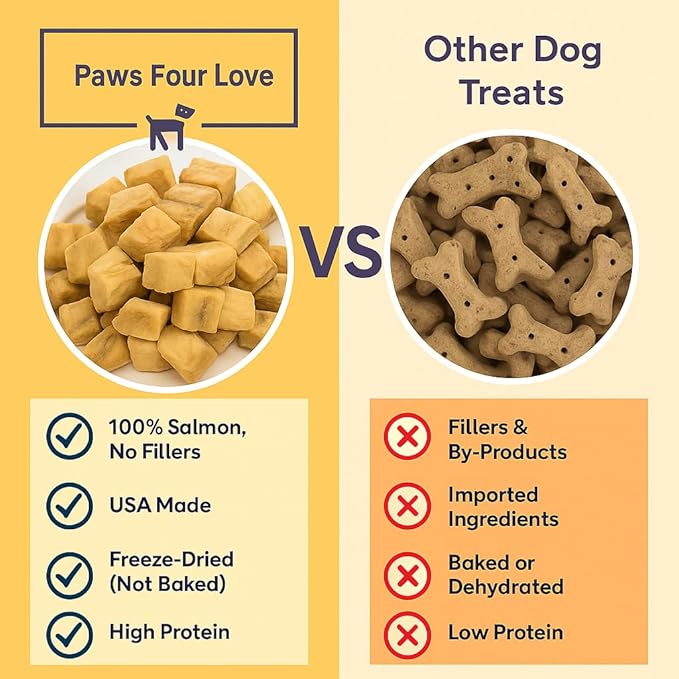Organic Freeze-Dried Salmon Treats — Single Ingredient, Grain-Free & Gluten-Free — High Protein, Skin & Coat Support, Raw-Diet Friendly — Made in USA (Pack of 1)