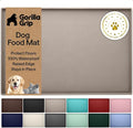 GORILLA GRIP 100% Waterproof Raised Edge BPA Free Silicone Pet Feeding Mat, Dog Cat Food Mats Contain Spills Protects Floors, Placemats for Cats and Dogs Water Bowl, Pets Accessories 32x24 Beige