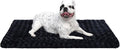 Washable Dog Bed Mat Soft Dog Crate Pad Fluffy Pet Kennel Beds Sleeping Mattress with Non-Slip Bottom for Large Jumbo Medium Small Dogs, 29 x 18 Inch, Black