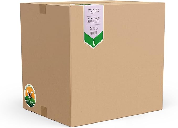 Rabbit Hole Hay - Ultra Premium Soft Orchard Grass for Small Pets - 40 lb Box - Fresh & Nutritious