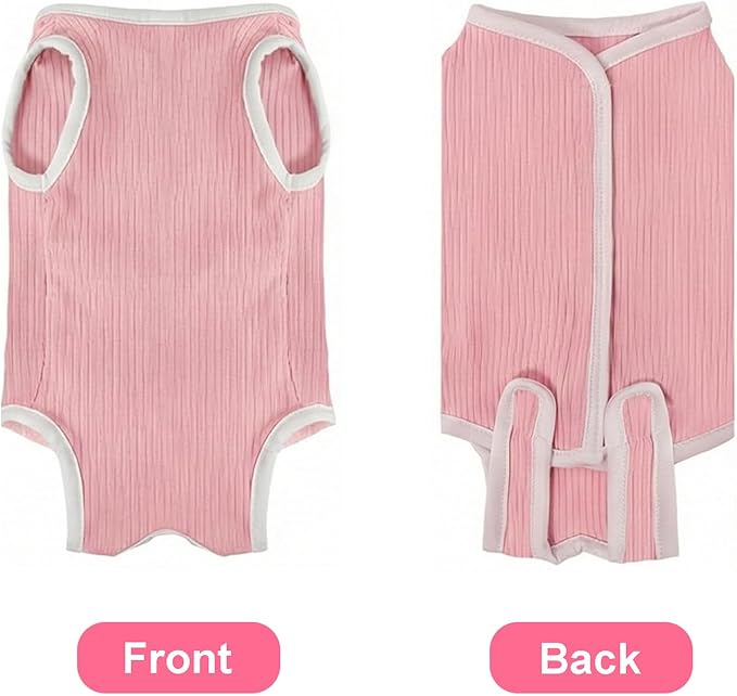 Coppthinktu Cat Recovery Suit Cat Onesie, Breathable Anti-Licking Cat Surgery Recovery Suit Female, Kitten Spay Recovery Suit for Cats After Surgery, Cats Surgical Body Suits Pink Medium