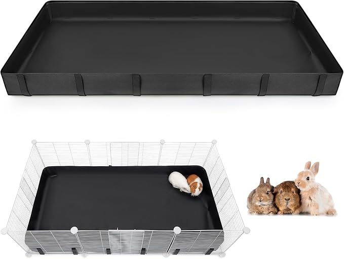 Glittme Guinea Pig Cage Liner, Waterproof Liner for Guinea Pigs, Guinea Pig Bedding with Tarp Bottom for Grid Cage, Cage Liners for Guinea Pig, Bunny, Hamster, Rabbit,Not Include Cage,47 * 24 inches