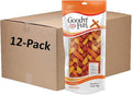 Good'n'Fun Triple Flavor 9" Rawhide Braid 4 ct, Pack of 12, P-94290
