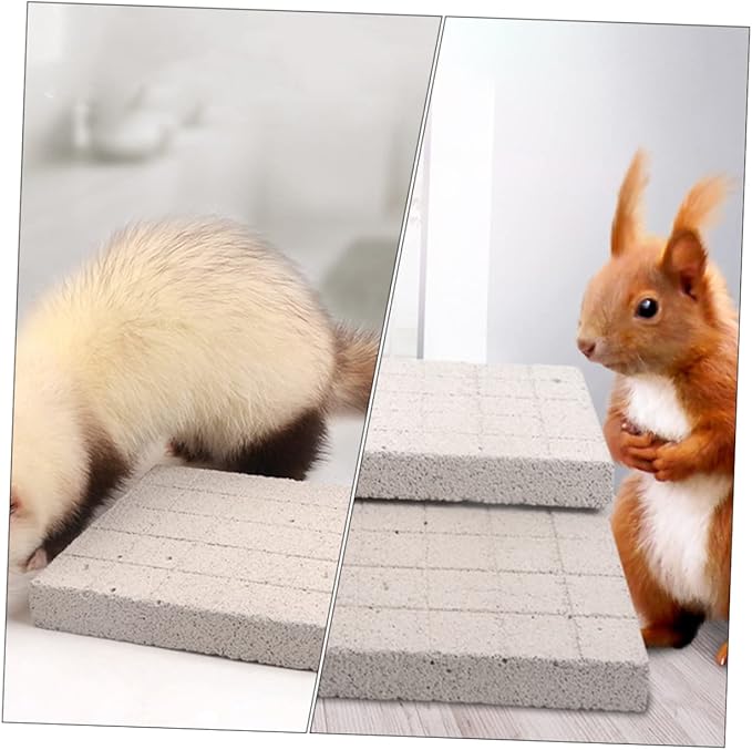BESTonZON 1Pc Volcanic Rabbit Scratch Board Pet Feet Mat for Hamsters Hedgehogs and Animals Smooth Surface for Grooming and Claw Blunting Easy to Place Cage