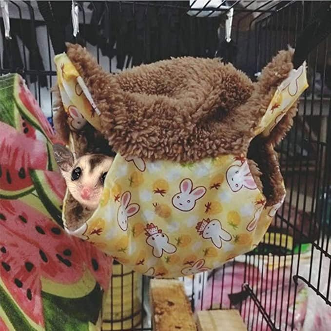 Oncpcare Pet Cage Hammock, Guinea Pig Hammock, Soft Fleece, Portable, Washable, 13" x 13"