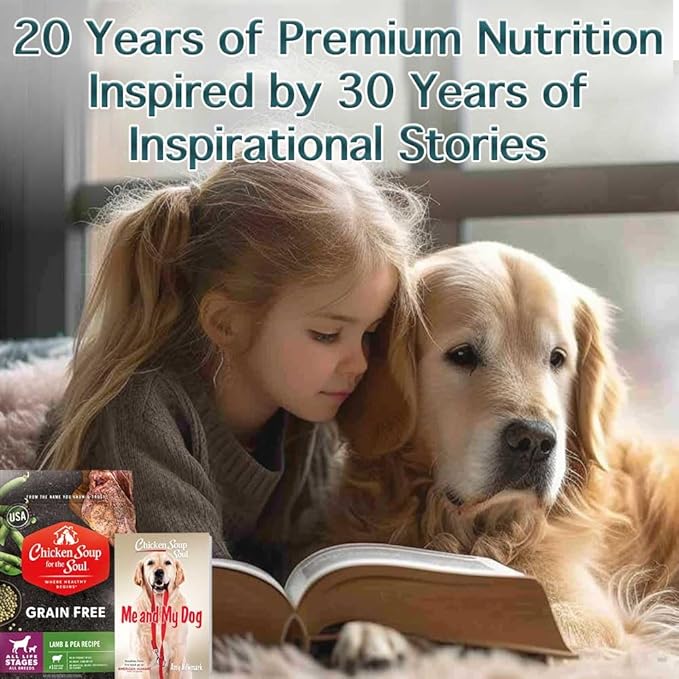Chicken Soup for the Soul All Natural Premium Grain-Free All Life Stage Dry Dog Food, Real Meat First Ingredient, No by-Products, Added Taurine Supports Heart Health, Lamb & Pea, 4lb (Pack of 2)