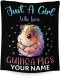 Personalized Guinea Pig Blanket with Name - Soft, Fuzzy & Warm - 30"x40" Small Blanket for Couch, Office - Black Cute Throw Gifts for Kids