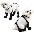 Waterproof Dog Boots for Small/Medium Dogs -Dog Paw Protectors Dog Suspender Boots Anti-Slip Pet Shoes for Outdoor Walking, Reflective Stay-On,Dirt-Proof Comfortable Booties (Black, Small)