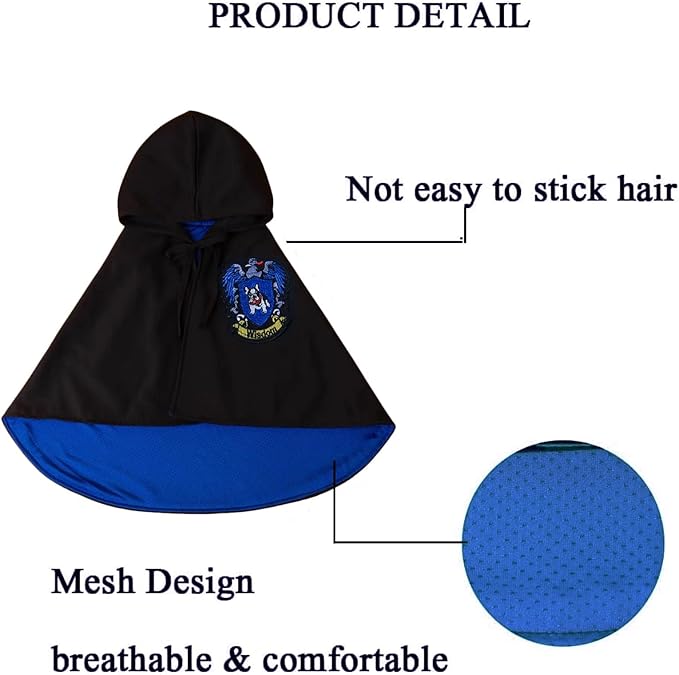 Cat Halloween Costume - Pet Wizard Costumes Mantle Magician Cosplay Clothes with Bowtie & Glasses Set, Festival Party Apparel for Small Pets Cats Dogs