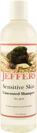 Jeffers Pet Sensitive Skin Unscented Shampoo for Dogs, Cats, Ferrets, & Rabbits, 17 Oz - Hypoallergenic Wash, Fragrance & Dye Free, Soap & Detergent Free | Gentle Grooming Essential, Made in USA