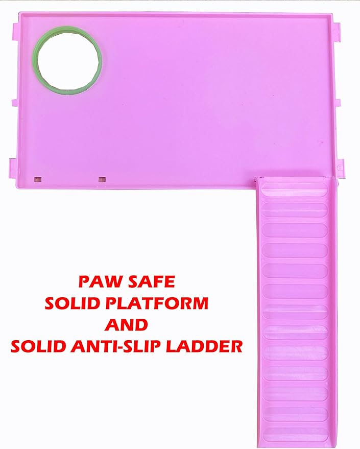 Large Pink 5-Floors Twin Tower Syrian Hamster Rodent Gerbil Mouse Mice Rat Cage with Crossover Tube Tunnel