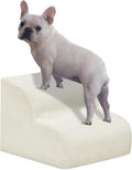 Mesa Lemon Dog Stairs & Steps for High Beds, 2 Steps High Density Foam Waterproof Dog Ramp for Small Dogs and Cats, Pet Stairs with Washable Cover for Bed, Couch, Sofa and Car, Beige (H: 11.8")